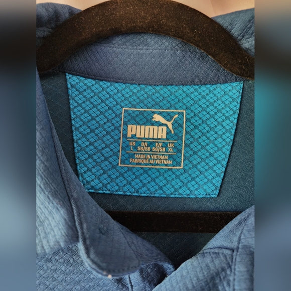 Puma Golf- Men's Size Large- Polo- Blue- Dry Cell- Like New - Picture 3 of 8